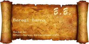 Beregi Barna névjegykártya
